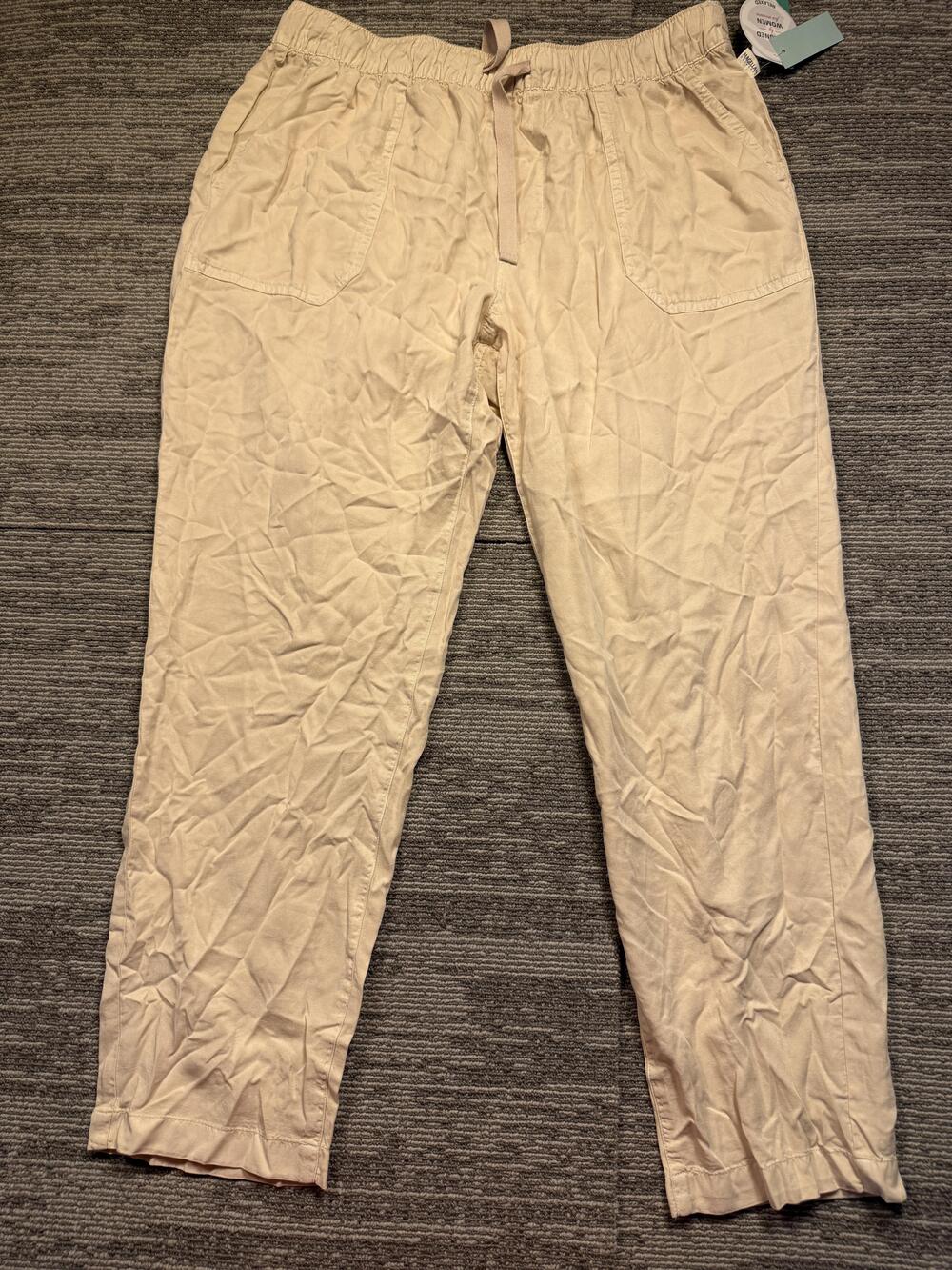 Magellan Outdoors Chino Pants Womens Large White Tencel Relaxed Fit Travel